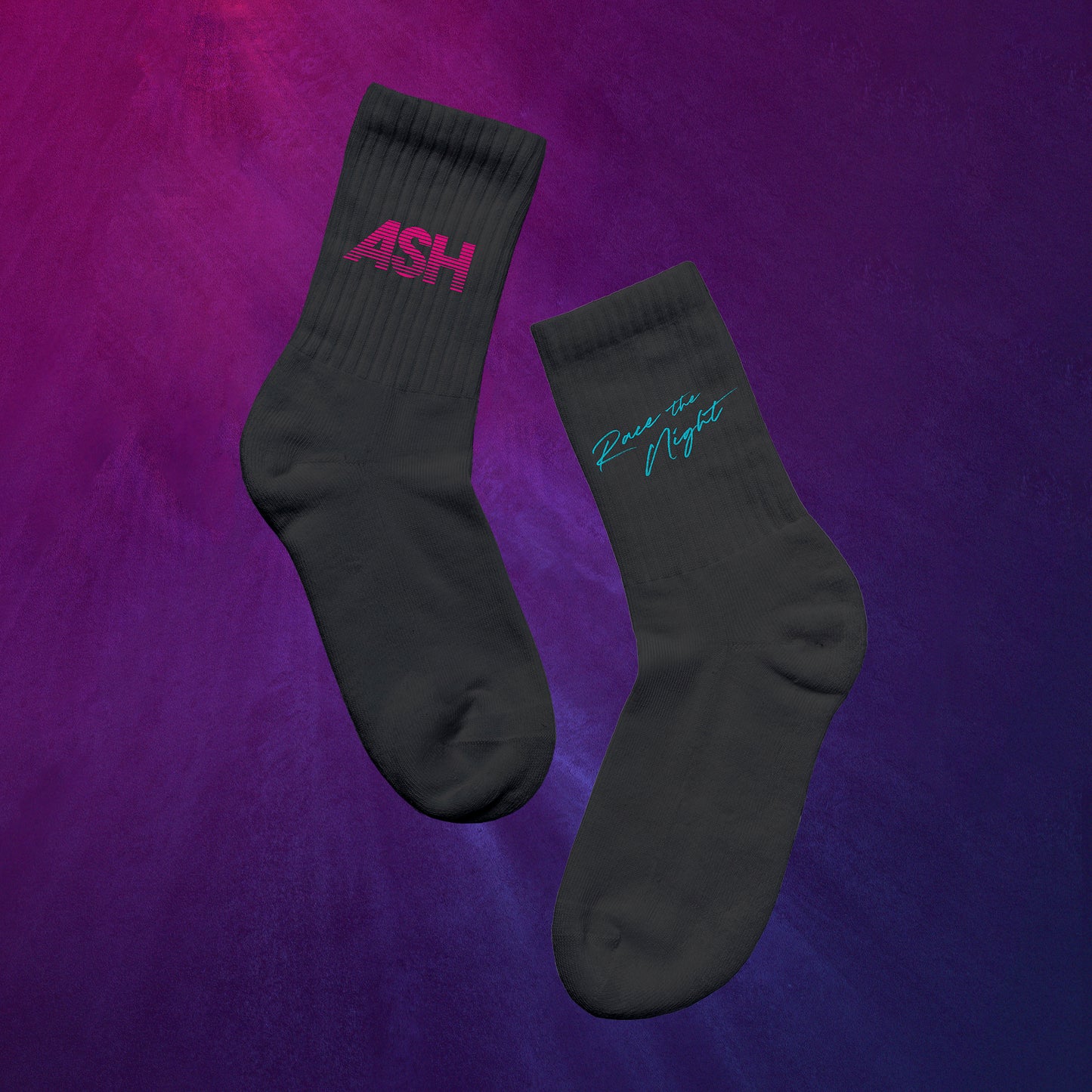 Race the Night Ash Logo Black Socks